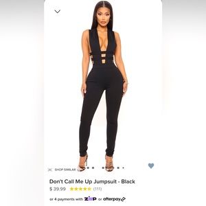 Black sleeveless fashion nova jumpsuit